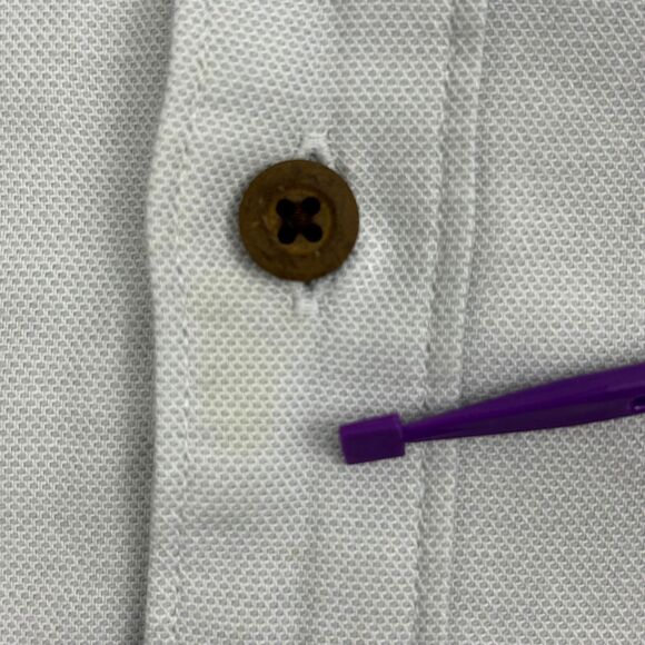 The Territory Ahead SS Shirt 100% Cotton Blue Ombre Stripe Heavyweight Outdoor L - Picture 6 of 14